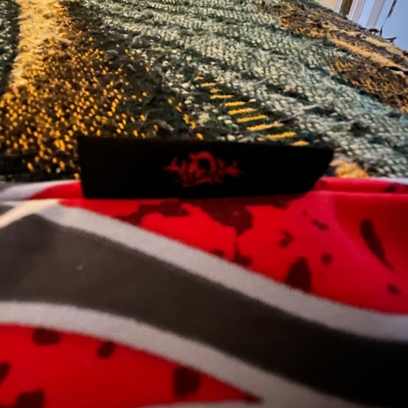 DRAGONFLY CLOTHING CO. RED FLAMED CAMP SHIRT - Picture 3 of 4